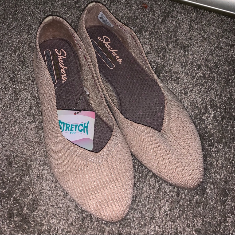 Sketchers Cleo Nude Shimmer Flat